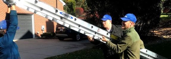 handymen moving a ladder