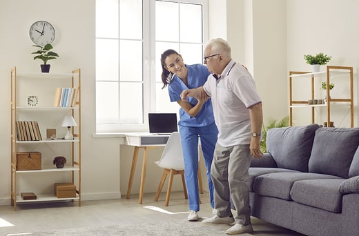 Senior in home getting help